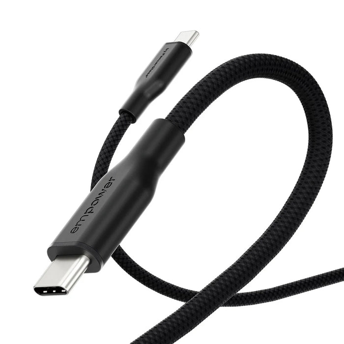 Empower by Panzerglass Racing Space Black 60W 2M Cable เชื่อมต่อกับสมาร์ทโฟน USB-C port แสดงการชาร์จจริงด้วยสายยาว 2 เมตร
