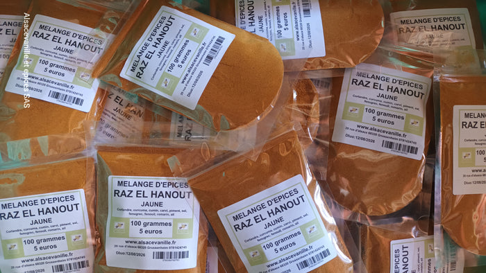 Epices Raz el Hanout jaune 100 grammes