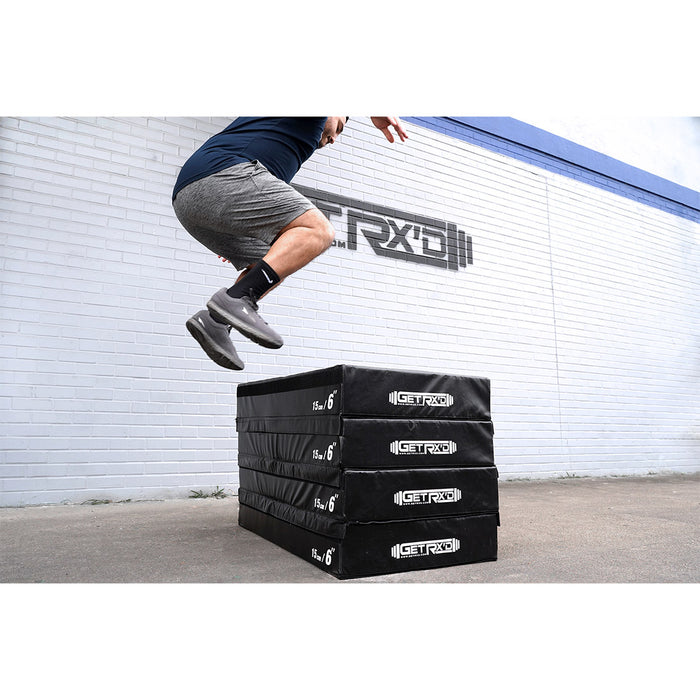Stack multiple mats to use as plyo box for box jumps and step-ups