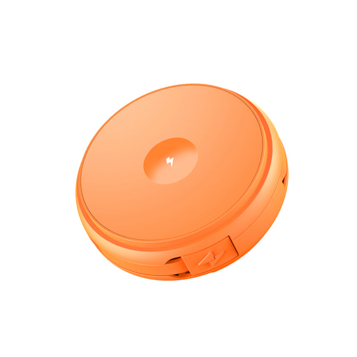 Function 101 2-in-1 Retractable Cable wireless charging pad with built-in retractable USB-C 60W cable - Orange
