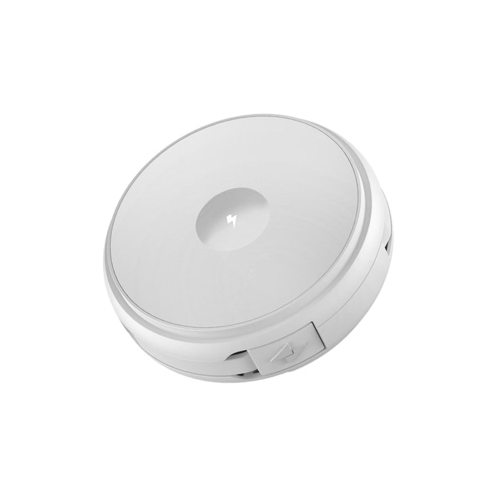Function 101 2-in-1 Retractable Cable wireless charging pad with built-in retractable USB-C 60W cable - White