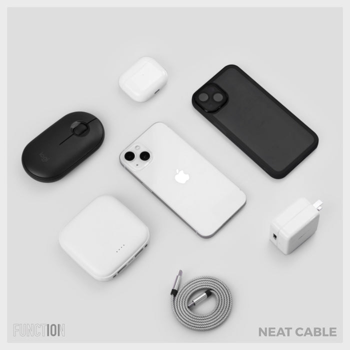 สายชาร์จ Function 101 Neat C to C Magnetic Flat ความยาว 1 เมตร รองรับกำลังไฟ 60W สี Silver