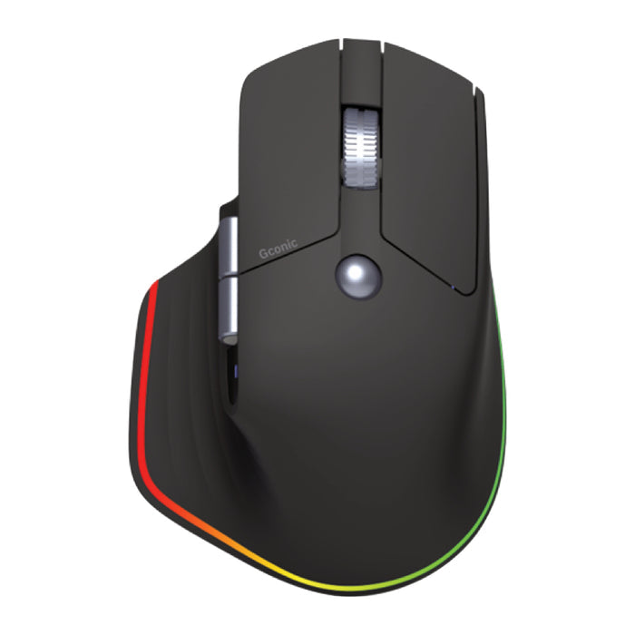Gconic PRIME Wireless Ergonomic Mouse สีดำ มุมมองด้านหน้า