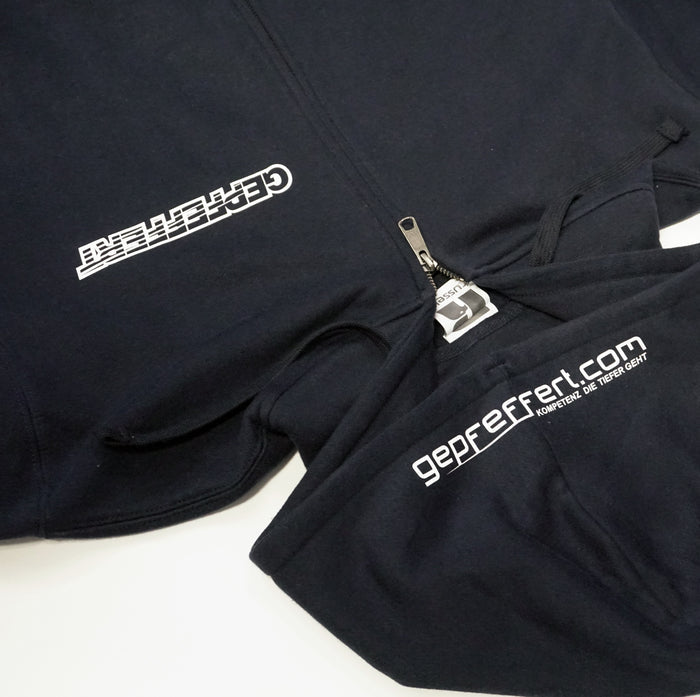 gepfeffert.com® Hoodie-Zipper GRAU/SCHWARZ/PINK/WEIß/DUNKELBLAU ohne Rückenaufdruck - gepfeffert.com