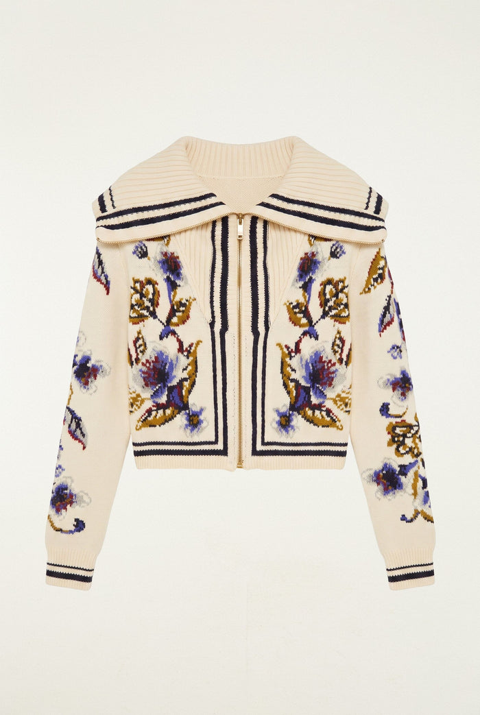 Golden Nature Full Zipper Knit Cardigan