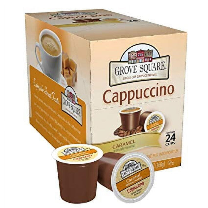 Grove Square Caramel Cappucino Coffee Pods, 24 Count for Keurig K-Cup Brewers Grove Square