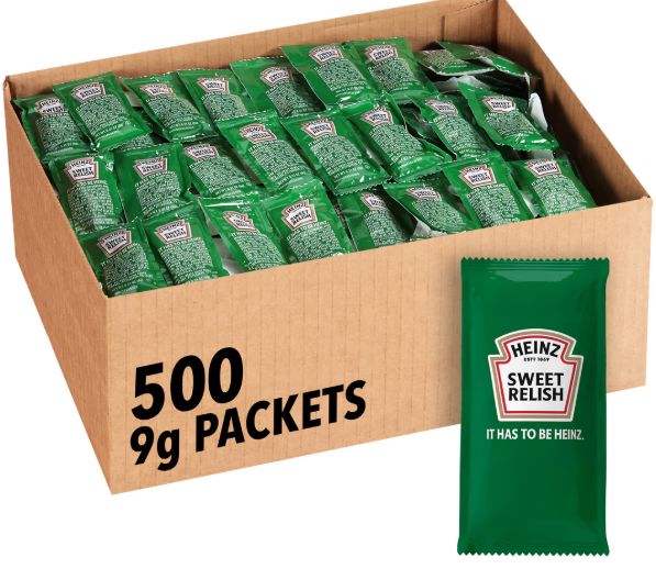 Heinz Sweet Relish Portion Packets, 500 ct Heinz