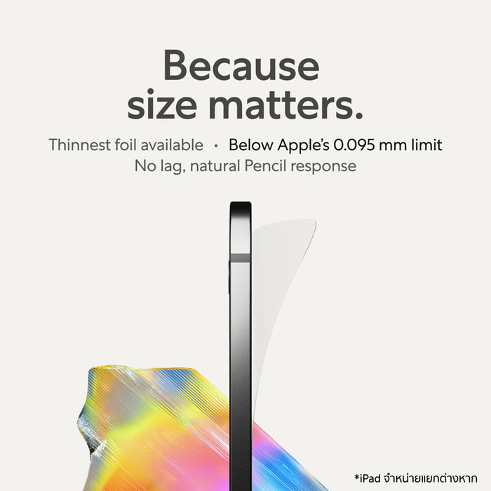 ฟิล์ม Paperlike iPad Pro 13 (2024) , Air 13 (2024/2025) Film 3 สัมผัสกระดาษ เขียน Apple Pencil ลื่น วาดแม่น ลดรอยนิ้วมือ พร้อมปกป้องหน้าจอ