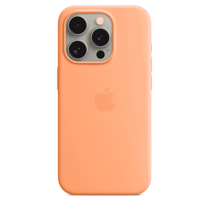 iPhone 15 Pro Silicone Case with MagSafe - Orange Sorbet