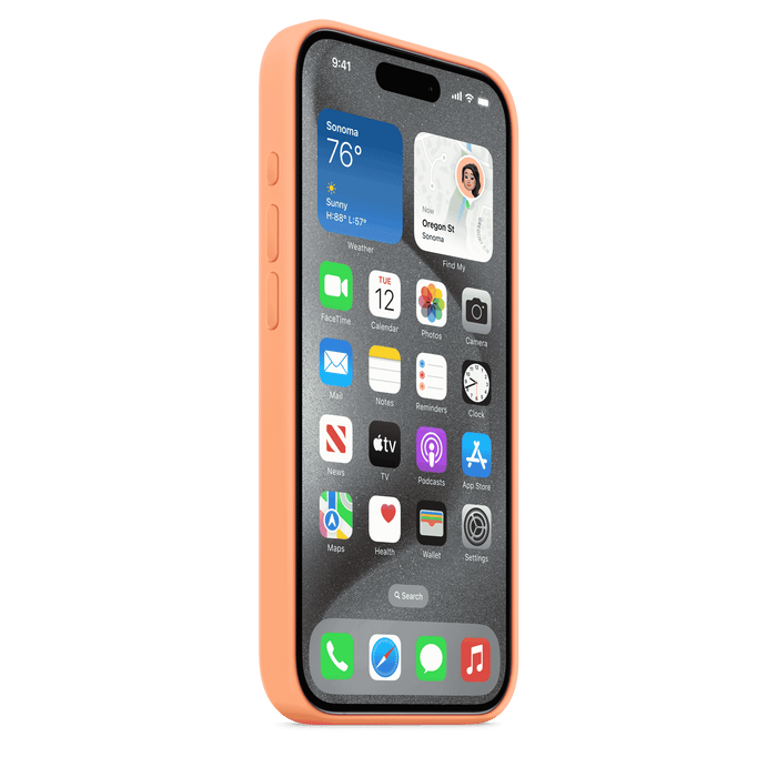 iPhone 15 Pro Silicone Case with MagSafe - Orange Sorbet