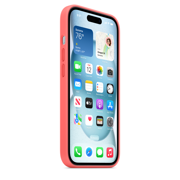 iPhone 15 Silicone Case with MagSafe - Guava