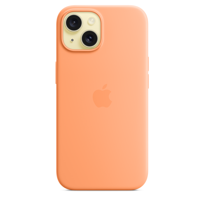 iPhone 15 Silicone Case with MagSafe - Orange Sorbet