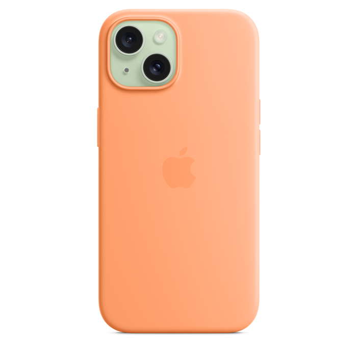 iPhone 15 Silicone Case with MagSafe - Orange Sorbet