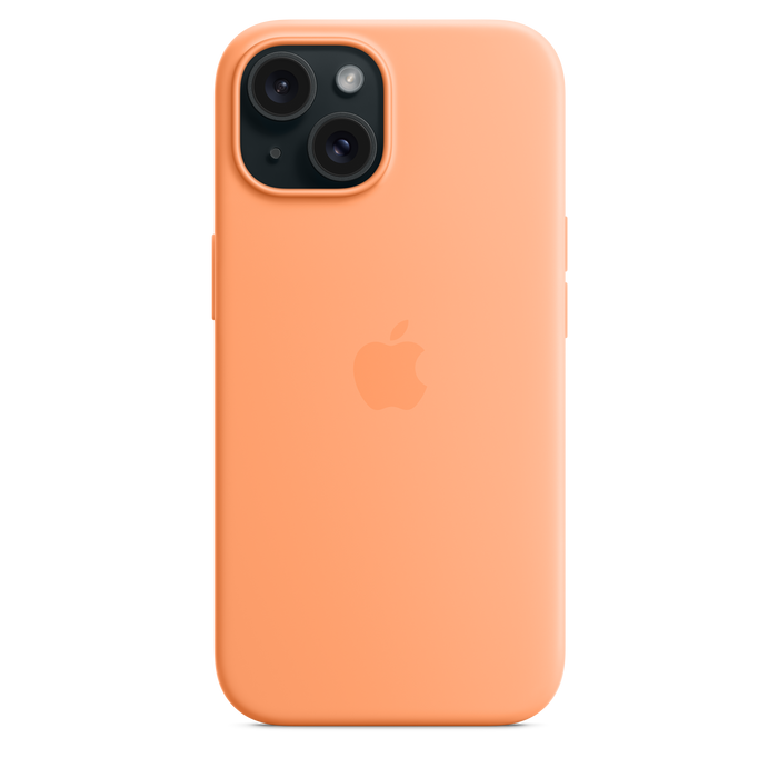 iPhone 15 Silicone Case with MagSafe - Orange Sorbet
