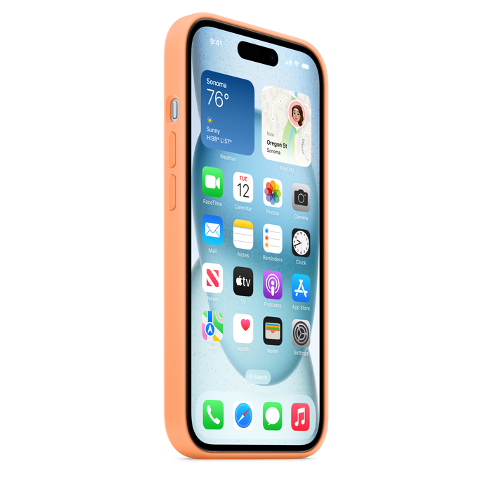 iPhone 15 Silicone Case with MagSafe - Orange Sorbet