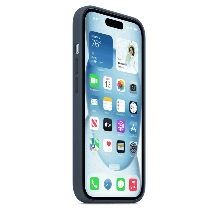 iPhone 15 Silicone Case with MagSafe - Storm Blue