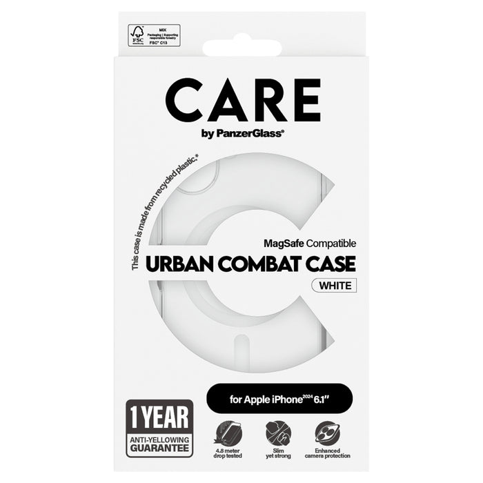 เคสไอโฟน Flagship รองรับ MagSafe สำหรับ iPhone 16 สี White นํ้าหนักเบา จากแบรนด์ CARE by PanzerGlass
