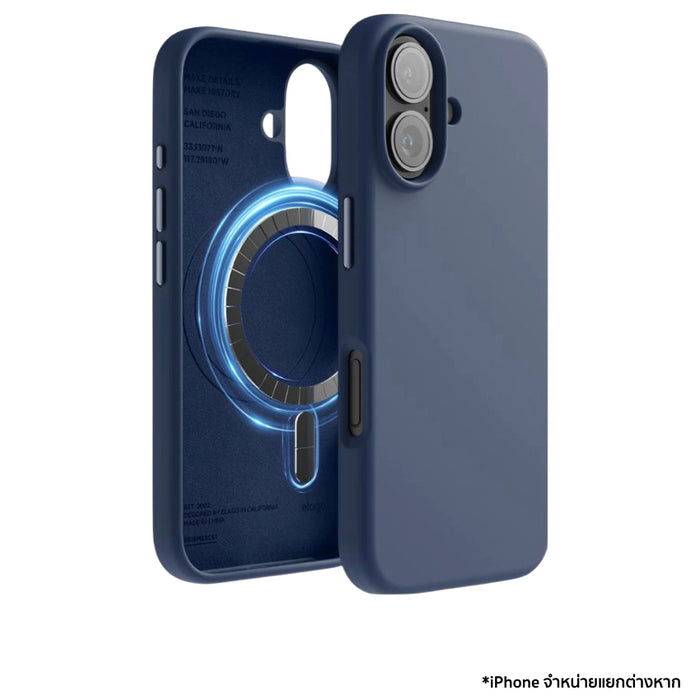 เคสกันกระแทก iPhone 16 Magnetic Silicone รองรับ MagSafe สี Jean Indigo