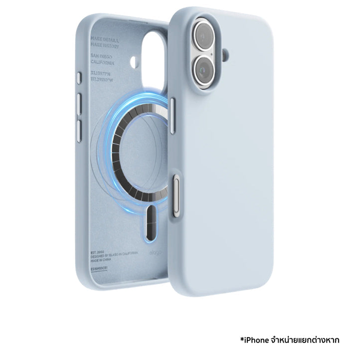 เคสกันกระแทก iPhone 16 Magnetic Silicone รองรับ MagSafe สี Light Blue