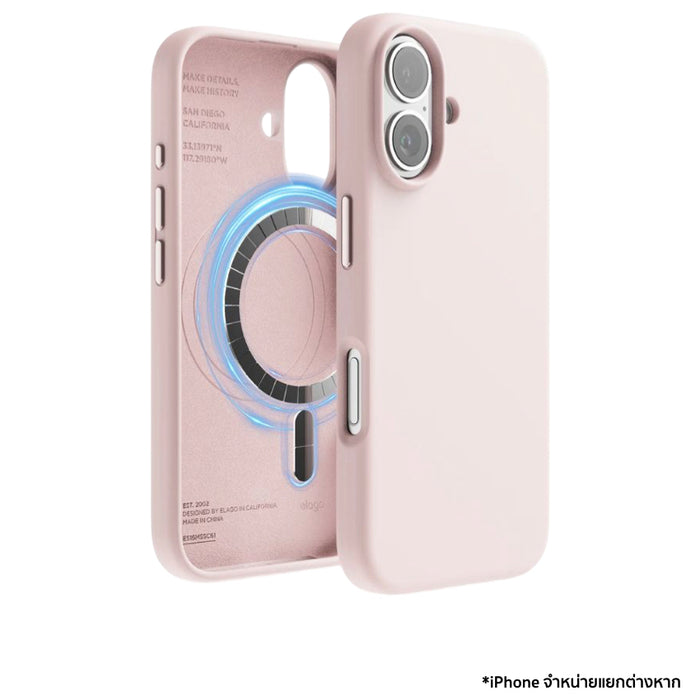 เคสกันกระแทก iPhone 16 Magnetic Silicone รองรับ MagSafe สี Lovely Pink