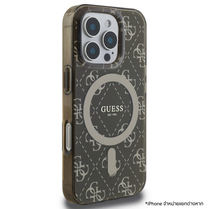เคสไอโฟน 4G Tone รองรับ MagSafe สำหรับ iPhone 16 Pro Max สี Brown ป้องกันกระแทก จากแบรนด์ GUESS