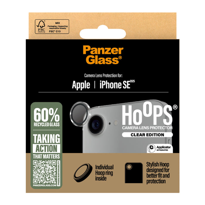 ฟิล์มกระจกกันรอยเลนส์กล้อง iPhone 16e Panzerglass Hoops Lens Protector สี Transparent