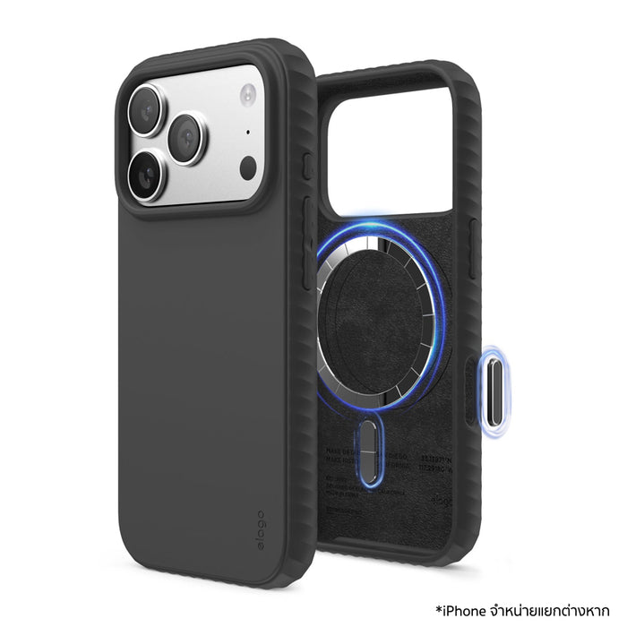 เคสซิลิโคน MagSafe Ridge Silicone สำหรับ iPhone 17 Pro - Black แบรนด์ ELAGO