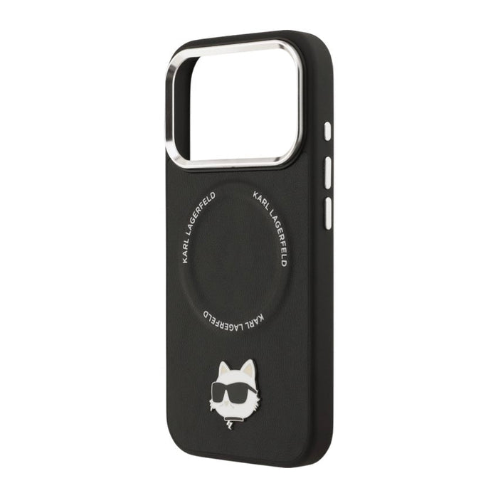 เคสกันกระแทก iPhone 17 Pro Karl Choupette Head PU MagSafe - Black