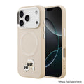 เคสกันกระแทก iPhone 17 Pro Karl Karl-Choupette Head PU รองรับ MagSafe - Beige