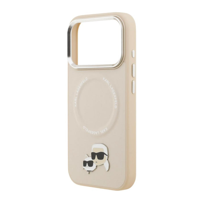 เคสกันกระแทก iPhone 17 Pro Karl Karl-Choupette Head PU รองรับ MagSafe - Beige
