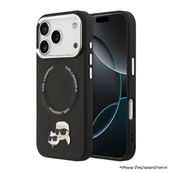 เคส iPhone 17 Pro ดีไซน์หรู แรงบันดาลใจจาก KARL LAGERFELD ผลิตจาก PU รองรับ MagSafe ปกป้องรอบด้านด้วยขอบยกสูง