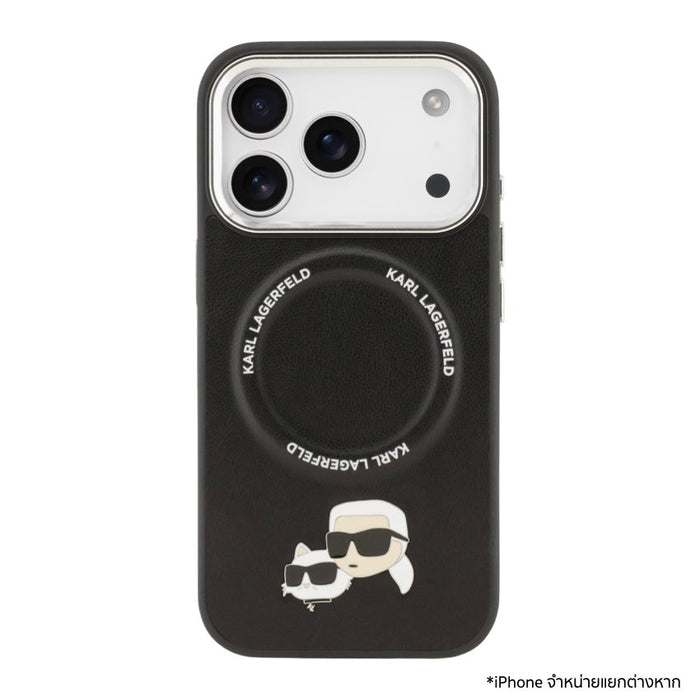 เคส iPhone 17 Pro ดีไซน์หรู แรงบันดาลใจจาก KARL LAGERFELD ผลิตจาก PU รองรับ MagSafe ปกป้องรอบด้านด้วยขอบยกสูง