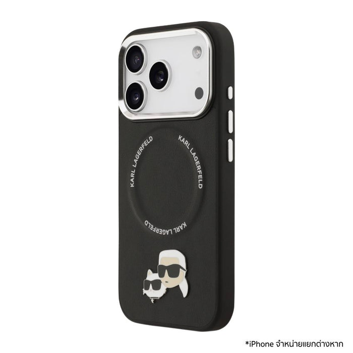 เคส iPhone 17 Pro ดีไซน์หรู แรงบันดาลใจจาก KARL LAGERFELD ผลิตจาก PU รองรับ MagSafe ปกป้องรอบด้านด้วยขอบยกสูง