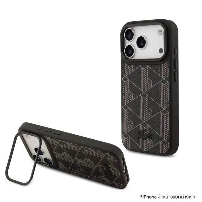 เคส LACOSTE Hard PVC Monogramme with Stand MagSafe สำหรับ iPhone 17 Pro ดีไซน์หรู ปกป้องรอบด้าน บางเบา จับถนัดมือ เข้าถึงทุกพอร์ตได้ง่าย