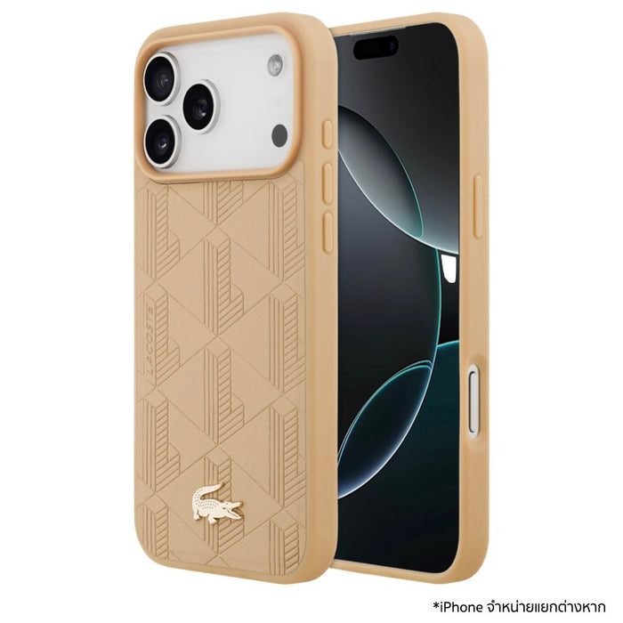 LACOSTE PU Leather MagSafe Case สำหรับ iPhone 17 Pro Max ดีไซน์หรูหรา บางเบา ปกป้องเต็มขั้น พร้อมโลโก้จระเข้ที่เป็นเอกลักษณ์ เข้าถึงทุกปุ่มง่ายดาย