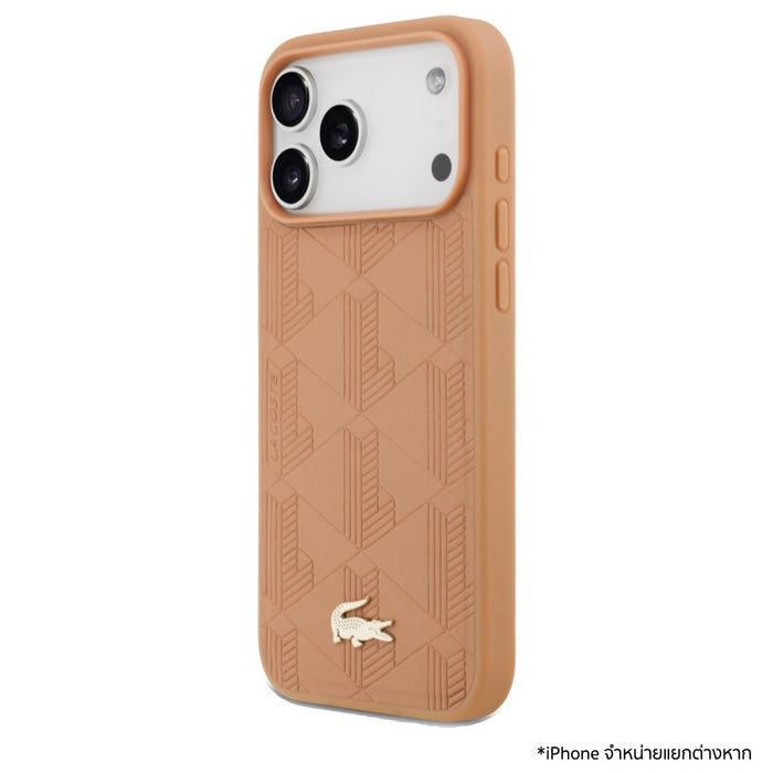 LACOSTE PU Leather MagSafe Case สำหรับ iPhone 17 Pro Max ดีไซน์หรูหรา บางเบา ปกป้องเต็มขั้น พร้อมโลโก้จระเข้ที่เป็นเอกลักษณ์ เข้าถึงทุกปุ่มง่ายดาย