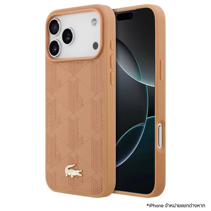 LACOSTE PU Leather MagSafe Case สำหรับ iPhone 17 Pro Max ดีไซน์หรูหรา บางเบา ปกป้องเต็มขั้น พร้อมโลโก้จระเข้ที่เป็นเอกลักษณ์ เข้าถึงทุกปุ่มง่ายดาย