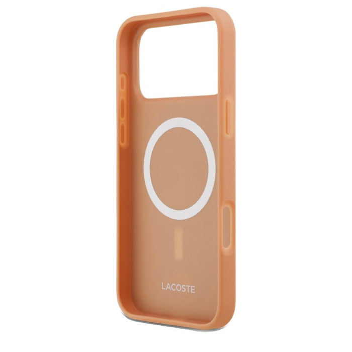 LACOSTE PU Leather MagSafe Case สำหรับ iPhone 17 Pro Max ดีไซน์หรูหรา บางเบา ปกป้องเต็มขั้น พร้อมโลโก้จระเข้ที่เป็นเอกลักษณ์ เข้าถึงทุกปุ่มง่ายดาย