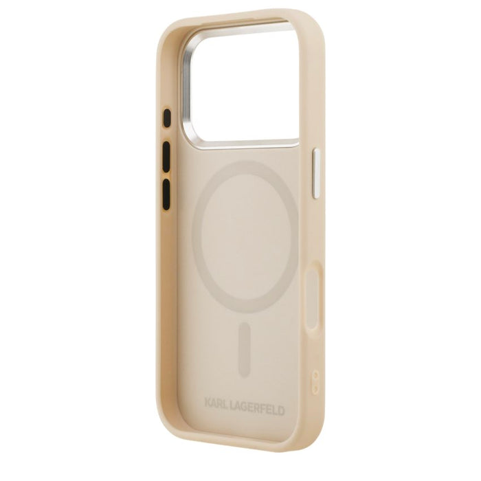 เคสกันกระแทก iPhone 17 Pro Max Karl Karl-Choupette Head PU รองรับ MagSafe - Beige