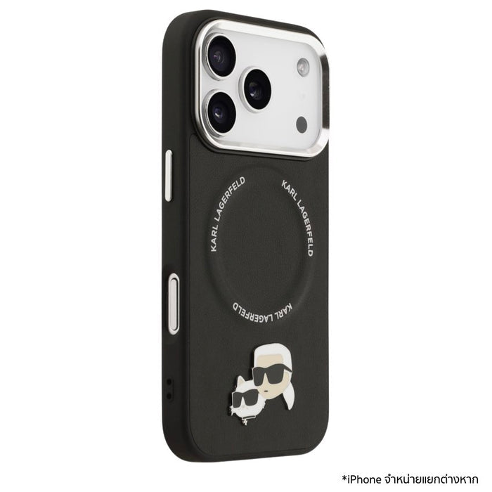 เคสกันกระแทก iPhone 17 Pro Max Karl Karl-Choupette Head PU รองรับ MagSafe - Black