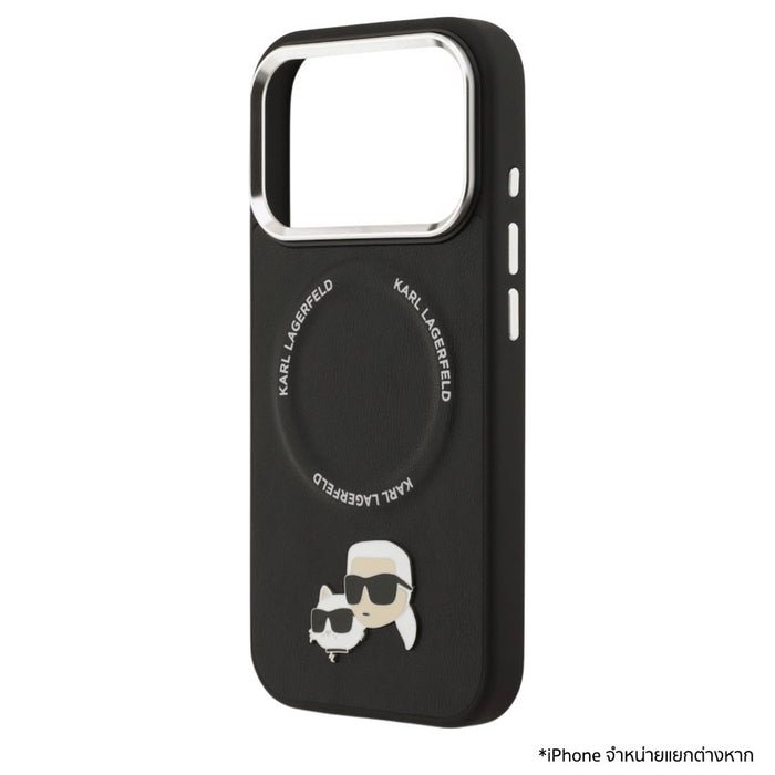 เคสกันกระแทก iPhone 17 Pro Max Karl Karl-Choupette Head PU รองรับ MagSafe - Black