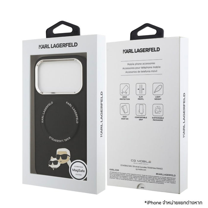 เคสกันกระแทก iPhone 17 Pro Max Karl Karl-Choupette Head PU รองรับ MagSafe - Black