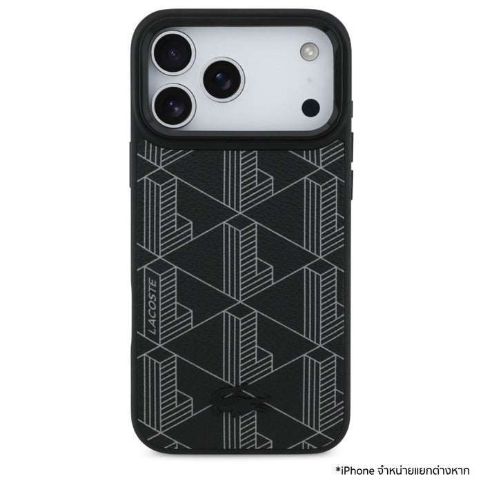 เคสกันกระแทก iPhone 17 Pro Max Lacoste Monogramme พร้อมขาตั้ง รองรับ MagSafe - Black