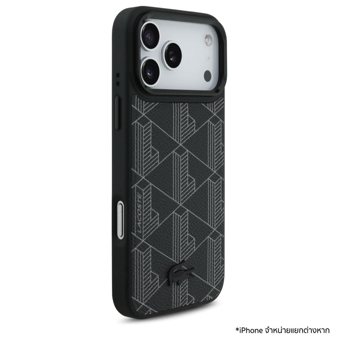 เคสกันกระแทก iPhone 17 Pro Max Lacoste Monogramme พร้อมขาตั้ง รองรับ MagSafe - Black