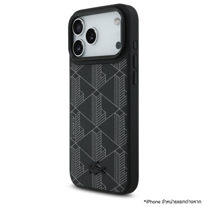 เคสกันกระแทก iPhone 17 Pro Max Lacoste Monogramme พร้อมขาตั้ง รองรับ MagSafe - Black