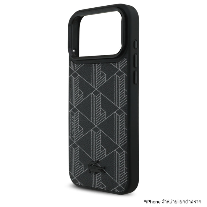 เคสกันกระแทก iPhone 17 Pro Max Lacoste Monogramme พร้อมขาตั้ง รองรับ MagSafe - Black