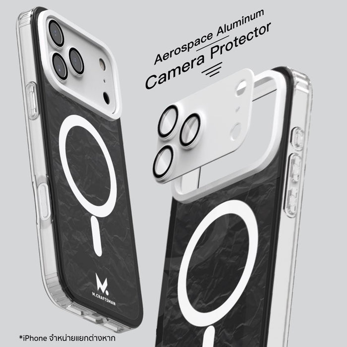 เคสกันกระแทก iPhone 17 Pro Max M.Craftsman Double Layer Case + Camera Lens - Crease Black