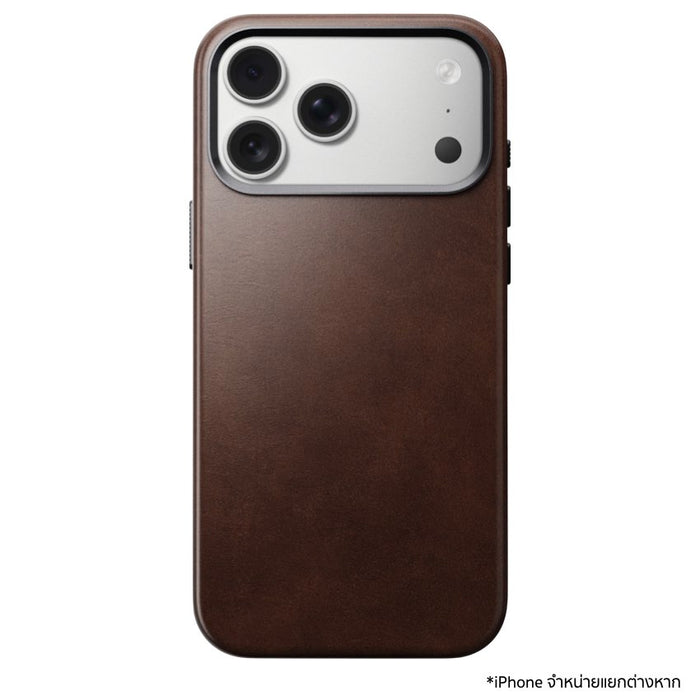 เคสหนัง iPhone 17 Pro Max Nomad Traditional Leather (Horween) - Rustic Brown รองรับ MagSafe