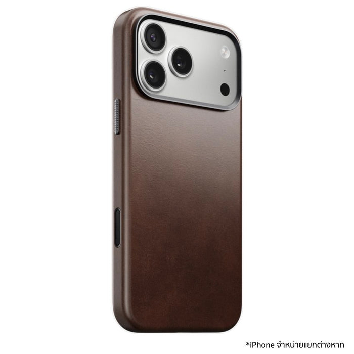 เคสหนัง iPhone 17 Pro Max Nomad Traditional Leather (Horween) - Rustic Brown รองรับ MagSafe