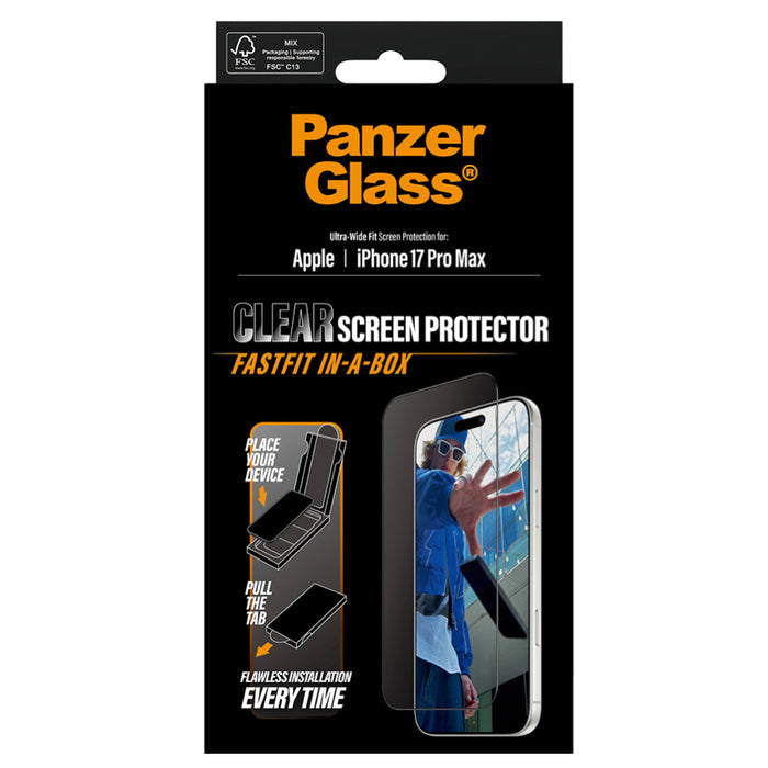 ฟิล์มกระจก PanzerGlass Ultra Wide Fit w. FastFit ติดตั้งง่าย ป้องกันรอยขีดข่วน